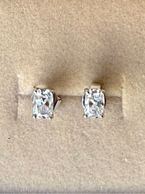 Oval Moissanite Earrings Set in 925 Sterling Silver